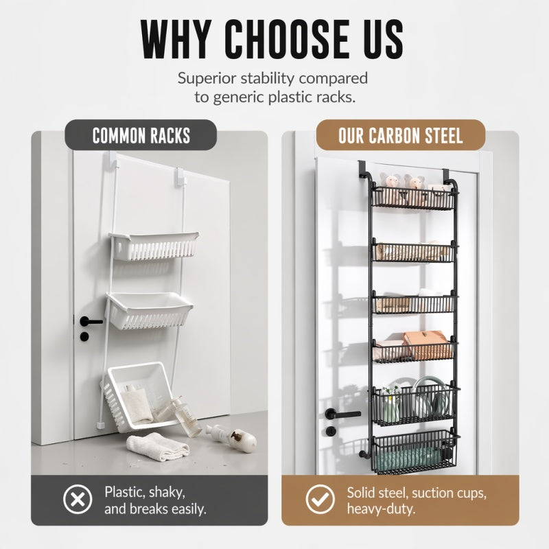 Over the Door Hanging Storage Basket Organizer