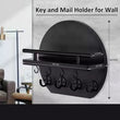Wall Mount Key Holder with Shelf & Hooks