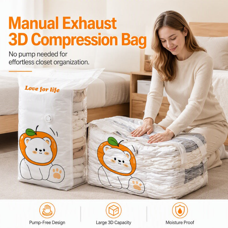 🥳Vacuum Storage Bags – Pump-free, 3D compression & leak-proof. Maximize space – grab yours! ✅
