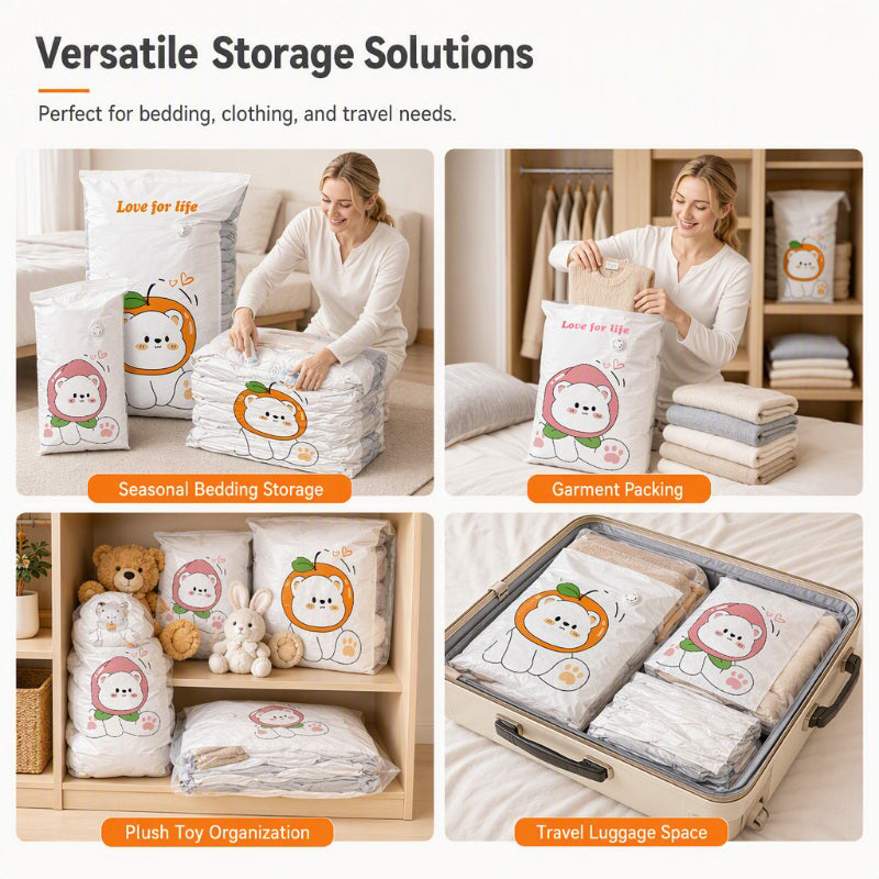 🥳Vacuum Storage Bags – Pump-free, 3D compression & leak-proof. Maximize space – grab yours! ✅