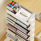 Movable Bookshelf on Wheels: 5/6 Tiers, 45° Angled Shelves, Lockable Casters, Space-Saving Design📚