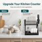 🍽️ 🥣 2‑Tier Compact Dish Drying Rack – Double Counter Space, Pull‑Out Drip Tray, 12+ Plate Slots 🧽