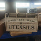 "Cook Eat Bake" Wooden Organizer Box