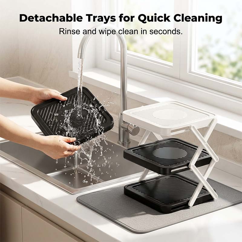 🍽️ 📦 4-Tier Bowl Storage Rack – Foldable, Stable & Maximizes Your Kitchen Space