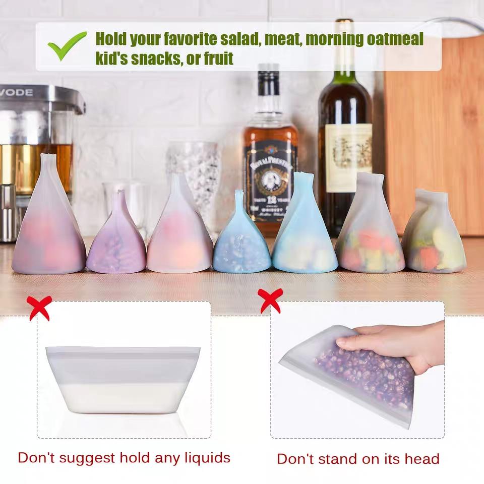 Reusable Silicone Zip Containers-Set of two (one large, one small)